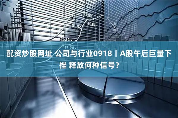 配资炒股网址 公司与行业0918丨A股午后巨量下挫 释放何种信号？