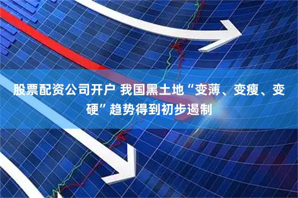 股票配资公司开户 我国黑土地“变薄、变瘦、变硬”趋势得到初步遏制